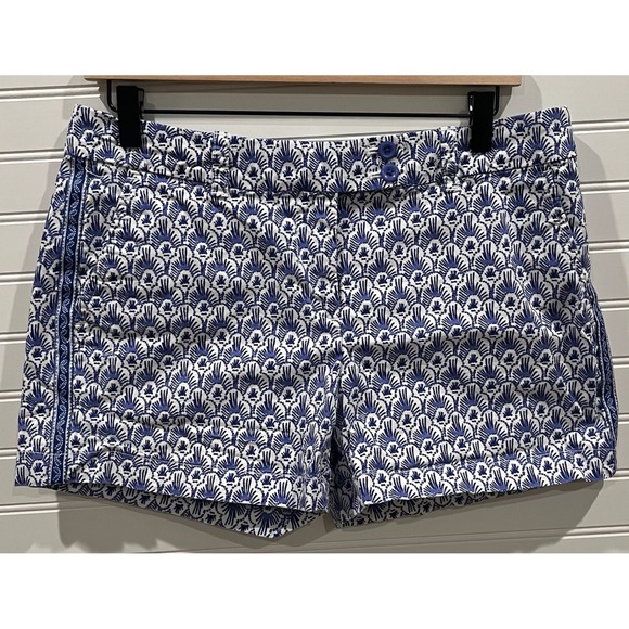 Vineyard Vines Scallop Print Shorts‎ Coastal Prep Style Blue White Size 6 - Picture 1 of 8